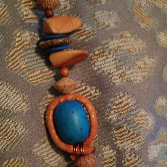3/$30 Handmade Boho Necklace. Brown/Turquoise - Picture 3 of 5
